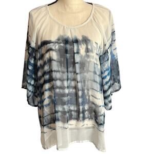 Christopher Banks Sheer Tie Dye Top Size XL